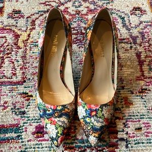 Nine West flowered heels
